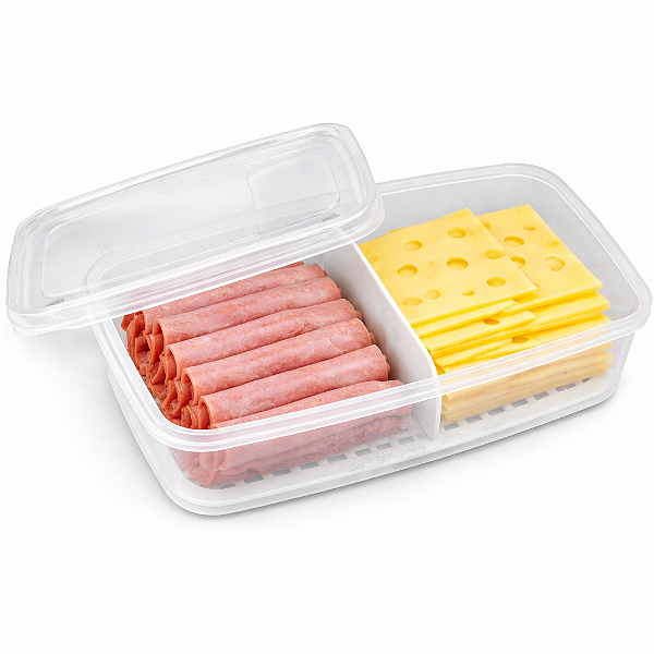 Porta Frios com Divisória 2 em 1 – 2,3 Litros | Organizador para Geladeira