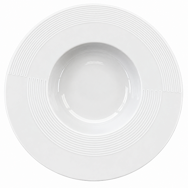 Jogo 6 Pratos Fundos de Porcelana Branca Premium Mesa Posta