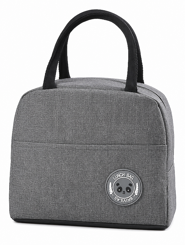 Bolsa Térmica Porta Marmita Unissex Lanche Bebida Mamadeira Cinza