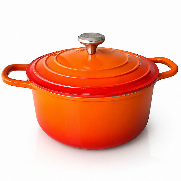 Panela Caçarola 24cm 4,5L Antiaderente Revestimento Cerâmico Laranja