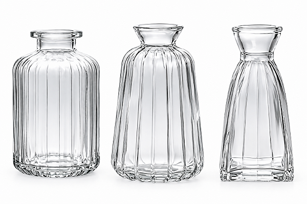 Jogo de 3 Mini Vasos em Cristal Decorativos – 105 ml, 170 ml e 195 ml