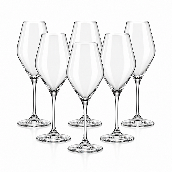 Jogo 6 Taças para Champanhe Bohemia Loxia Cristal com Titânio 510 ml