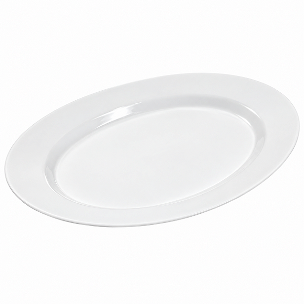 Travessa Oval de Vidro Branco 35 cm - Prato Oval