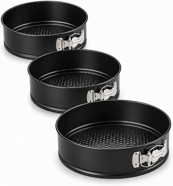 Kit 3 Formas Redondas Antiaderentes com Fundo Removível – 24, 26 e 28 cm