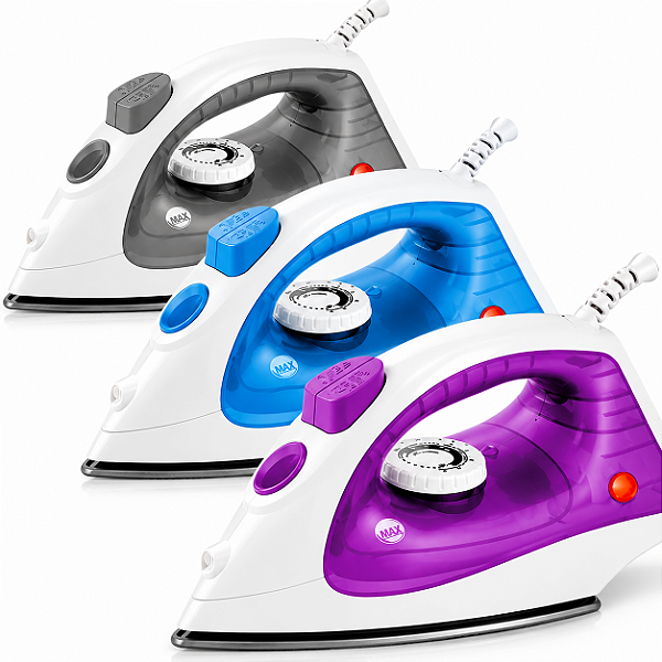 Ferro de Passar Roupa a Vapor 1500W com Base de Cerâmica Antiaderente 127V