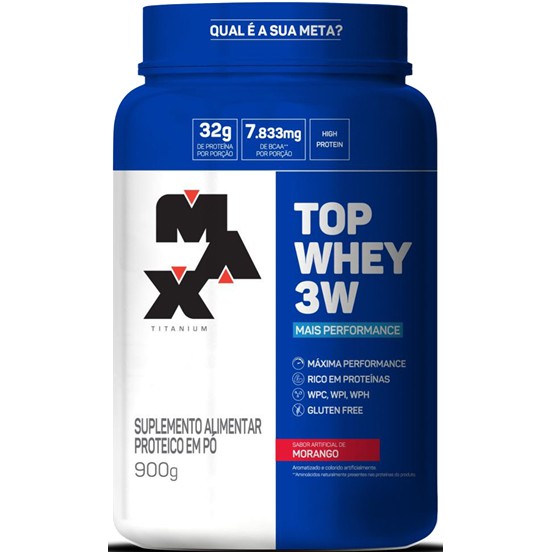 Top Whey 3W Mais Performance - 900g - Max Titanium
