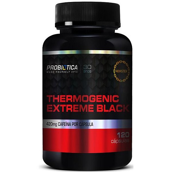 Termogenico Extreme Black - 120 Cápsulas - Probiótica