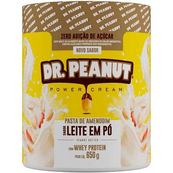 Pasta de Amendoim com Whey Protein (Sabor Leite em Pó / Ninho) - 650g - Dr  Peanut - MEUWHEY