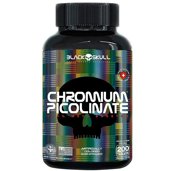 Cromo Picolinate - 200 Tabletes - Black Skull