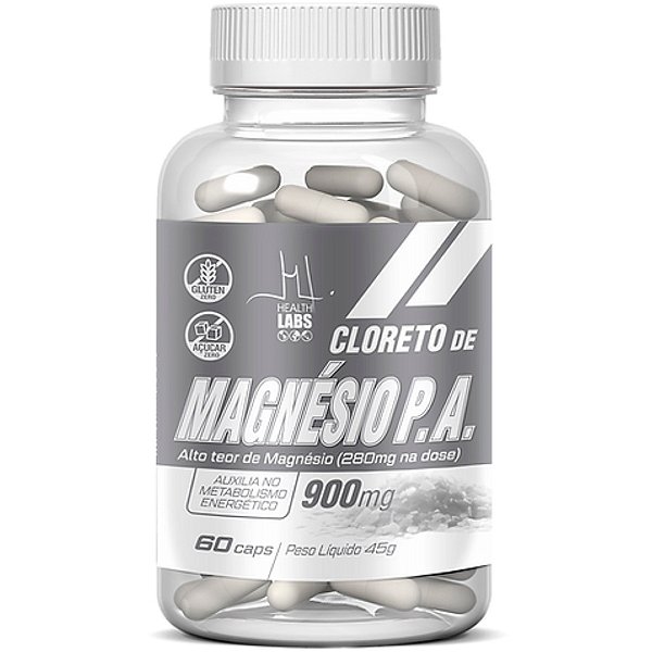 Cloreto de Magnésio P.A. (280mg) - 60 Cápsulas - Health Labs