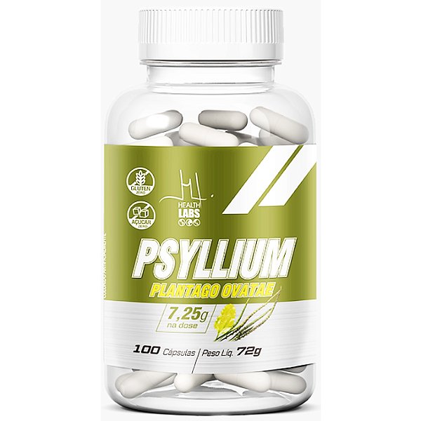 Psyllium 7,25g na Dose - 100 Cápsulas - Health Labs