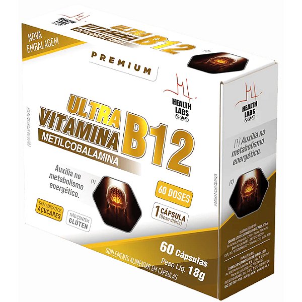 Vitamina Ultra B12 - 60 Cápsulas - Health Labs