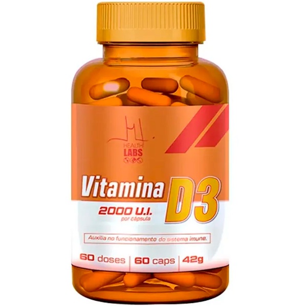 Vitamina D3 (2000UI) - 60 Cápsulas - Health Labs
