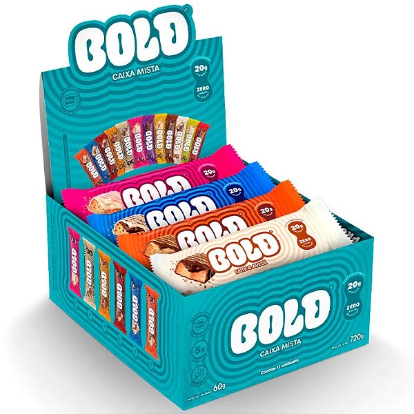Barra de Proteína Bold Bar (Caixa Mista) - 12 Unid x 60g Cada (720g) - Bold Snacks