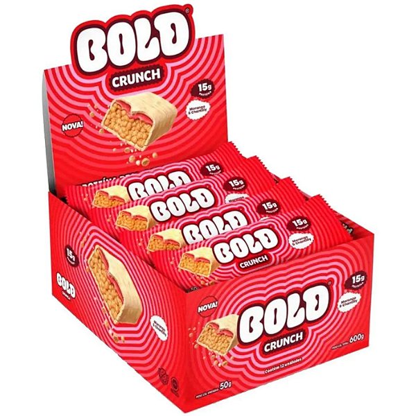 Barra de Proteína Bold Crunch Bar (Caixa Mista - 3 Sabores Sortidos) - 12 Unid x 50g Cada (600g) - Bold Snacks