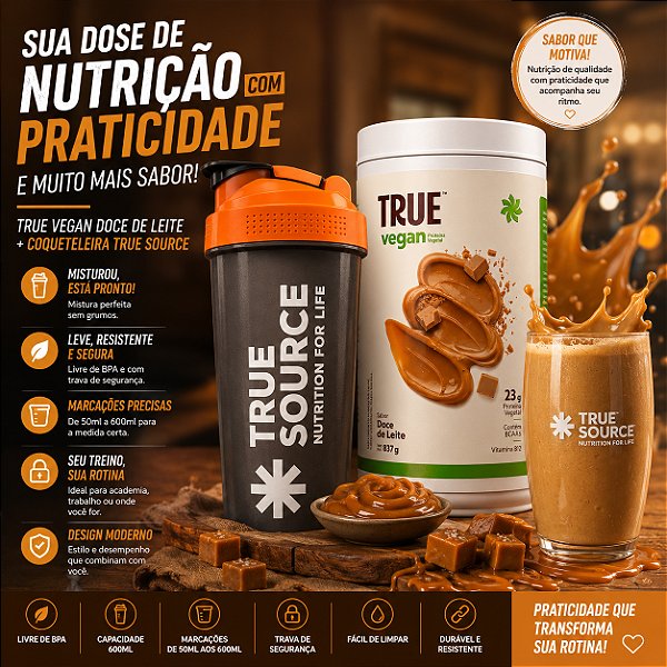 Coqueteleira Preta Fumê - True Source - 600ml