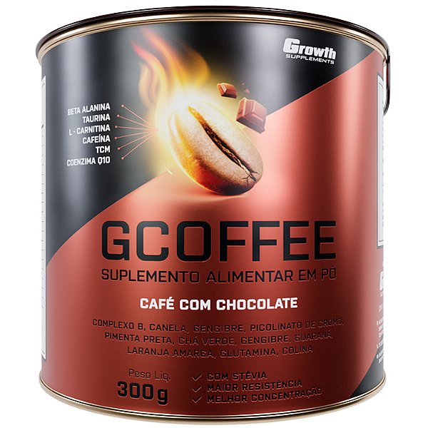 GCoffee Growth - Super Café Termogênico - 300g - Growth Supplements
