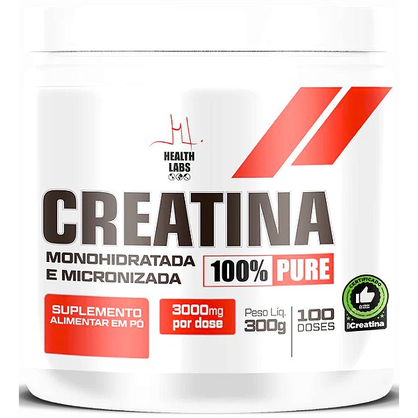 Creatina 100% Pura Micronizada e Monohidratada - 300g - Health Labs
