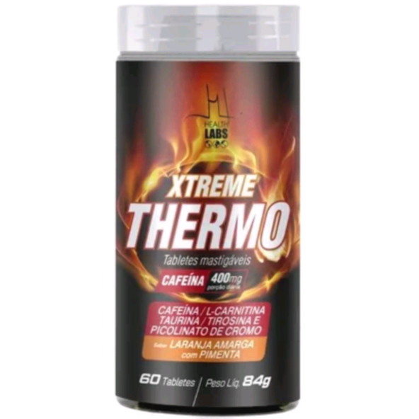 Xtreme Thermo (Cafeína + L-Carnitina + Taurina + Tirosina + Cromo) - 60 Cápsulas - Health Labs