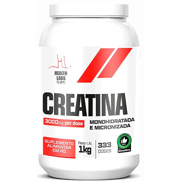 Creatina 100% Pura Micronizada e Monohidratada - 1kg - Health Labs