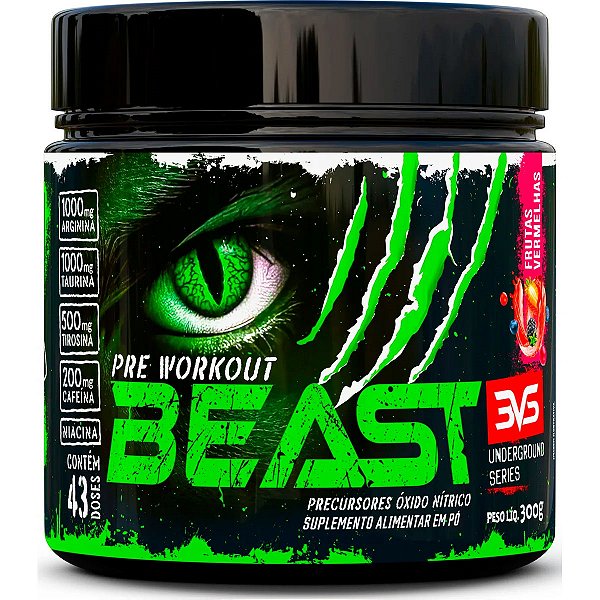 Beast Pré Treino - 300g - 3VS Nutrition (Serve até 43 Doses)