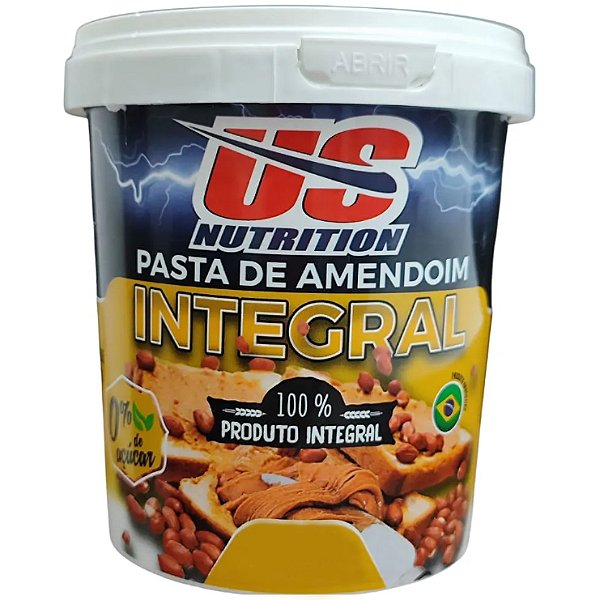 Pasta de Amendoim 100% Integral - 1kg - Us Nutrition