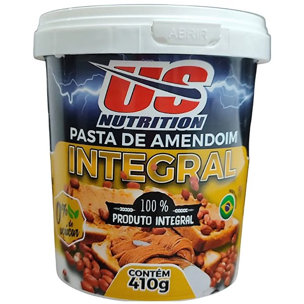 Pasta de Amendoim 100% Integral - 410g - Us Nutrition