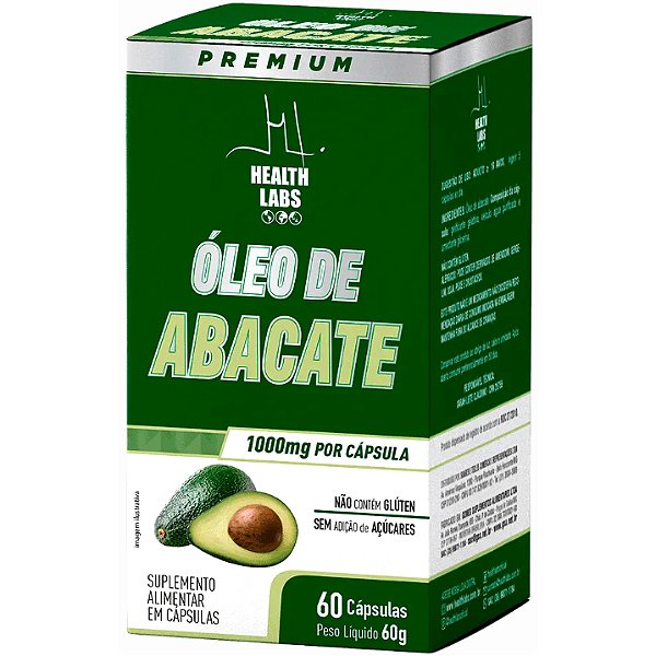 Óleo de Abacate - 60 Cápsulas - Health Labs