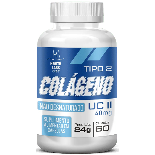 Colágeno Tipo II - UC II 40mg - 60 Cápsulas - Health Labs