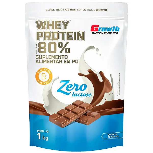 Whey Protein Zero Lactose - 1Kg - Growth Supplements (Não Contém Glúten)