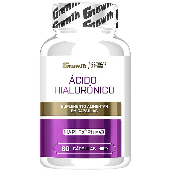 Ácido Hialurônico - 60 Cápsulas Veganas - Growth Supplements (Pele, Hidratação e Articulações)