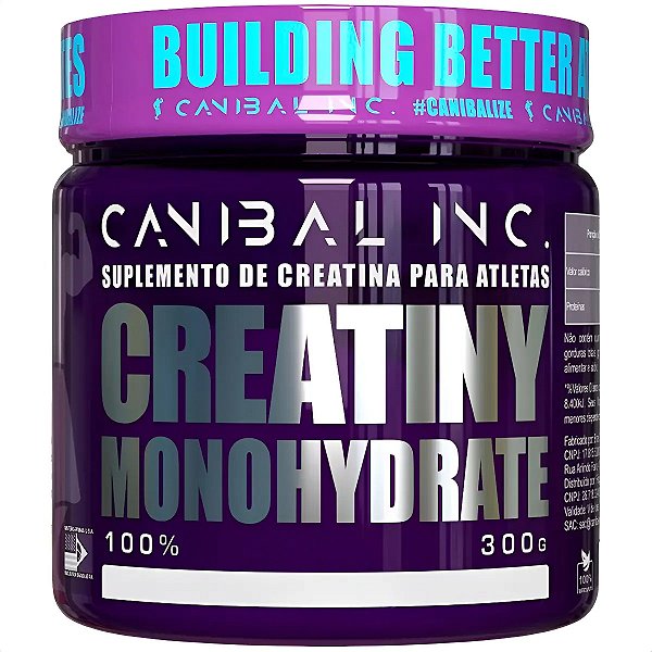 Creatina Monohidratada 300g - Canibal Inc (Energia Muscular, Força e Desempenho para Treinos Intensos)