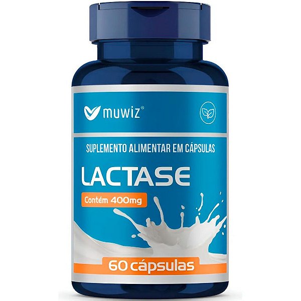 Lactase 400mg - 60 Cápsulas - Muwiz (Digestão da Lactose Conforto Digestivo Enzima Lactase)