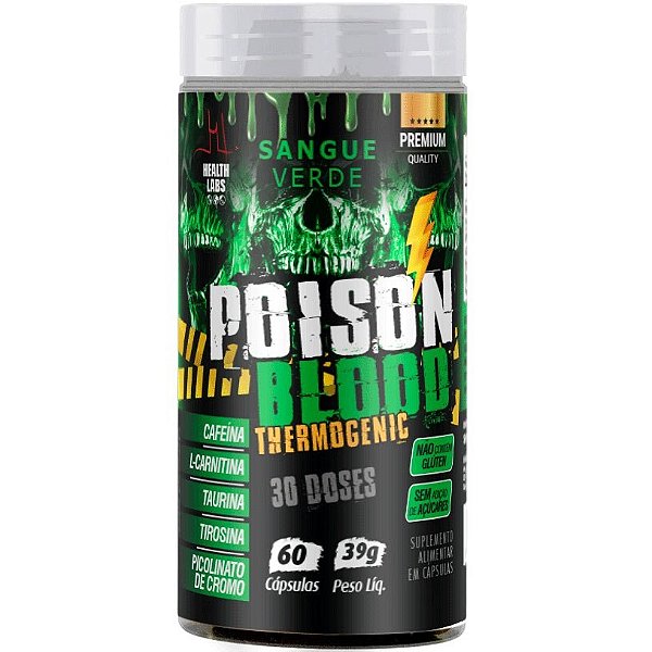 Poison Blood Thermogenic - 60 Cápsulas - Health Labs (Energia e Performance para Seus Treinos)
