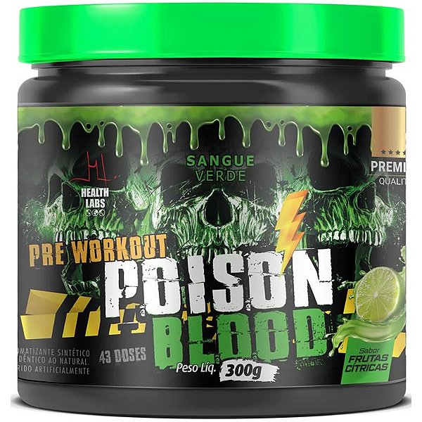 Poison Blood - Sabor Frutas Cítricas - 300g - Health Labs (Energia e Performance para Seus Treinos)