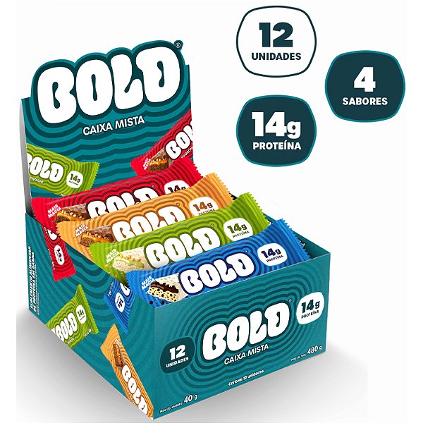 Barra de Proteína Bold - 12 Unid x 40g Cada (480g) - 14g de Proteína por Barrinha - Bold Snacks