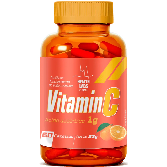 Vitamina C - Ácido Ascórbico - 60 Cápsulas - Health Labs