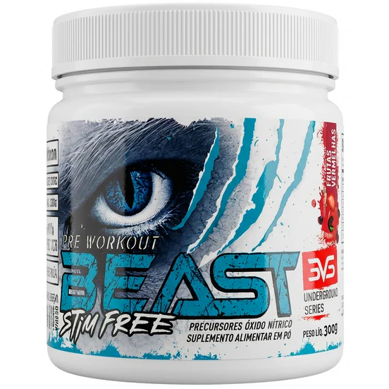 Pré-Treino Beast Stim Free - 300g - 3VS Nutritionb (Pré-treino Completo Sem Estimulante)