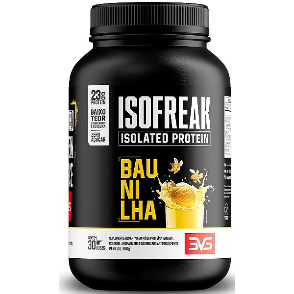 Whey Protein Isolada IsoFreak - 900g - 3VS Nutrition (23g Proteína Ganho de Massa Magra)