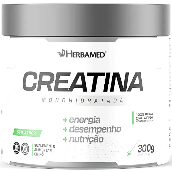 Creatina Pura - 300g - Herbamed (Aumenta a Força, o Desempenho e Energia nos Treinos)