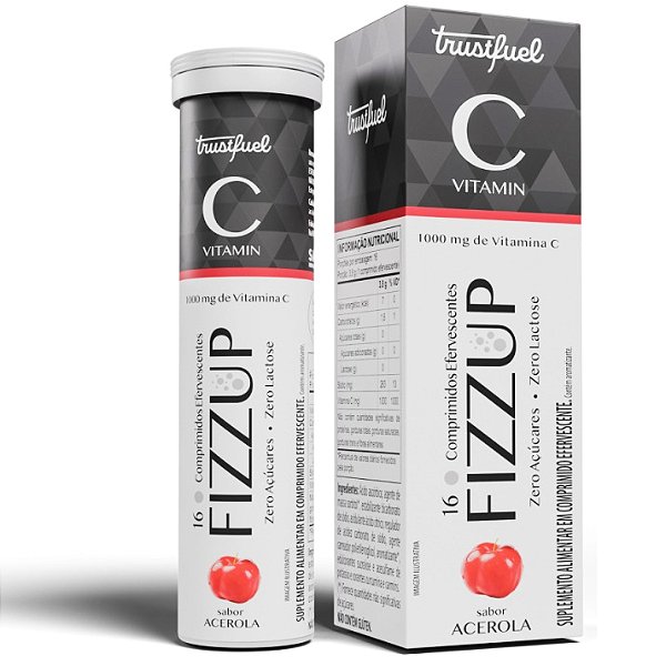 FizzUp Vitamina C 1000mg - 16 Comprimidos Efervescente - Trustfuel (Ação Antioxidante)