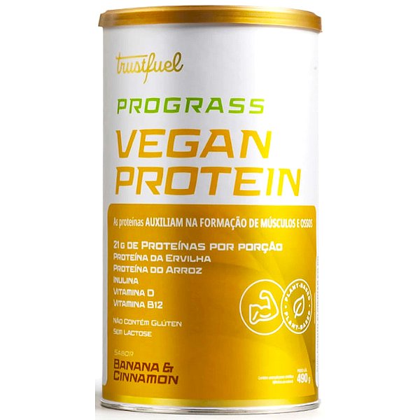 Prograss Vegan Protein - 490g - Trustfuel (21g de Proteína Vegetal por Porção Não Contém Glúten)
