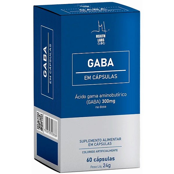 Gaba 300mg - 60 Cápsulas - Health Labs (Redução da Ansiedade / Melhora do Sono / Controle do Estresse)