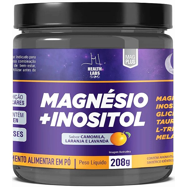 Magnésio + Inositol - 208g - Health Labs (Rotina Noturna com Magnésio Inositol Triptofano Glicina)