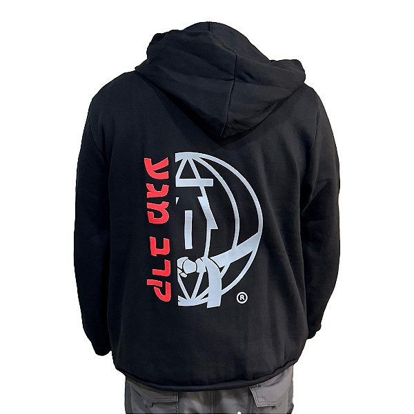 Moletom com ziper e capuz - logo emborrachado