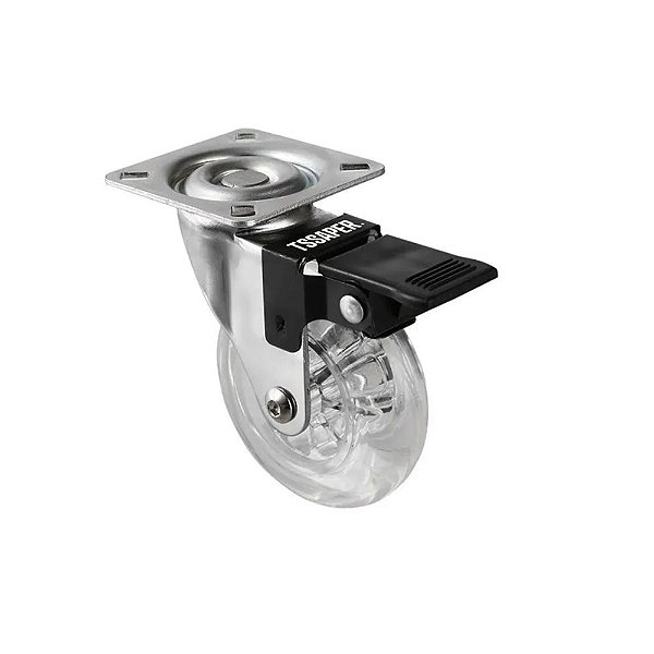 Rodízio Rodinha Pu 55Kg com Trava 75mm para Móveis