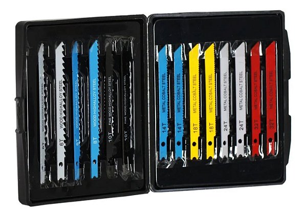 Jogo de Lâminas 14 Peças para Serra Tico-Tico Metal E Madeira