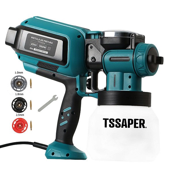 Pulverizador de Pintura pistola Elétrico 550w com 3 bicos Tssaper