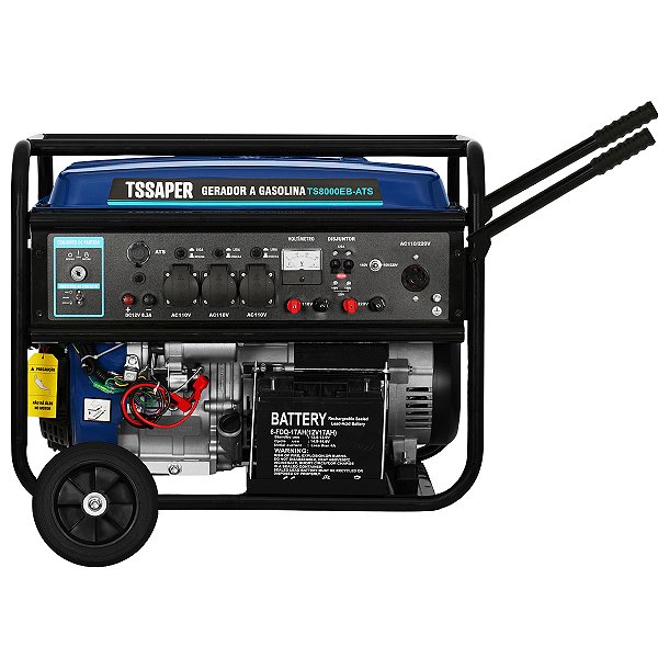 Gerador de Energia a Gasolina 110v/220v Monofasico Partida Elétrica com QTA Tssaper TS8000EB-ATS