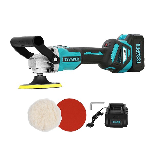Politriz Automotiva Angular 125mm com 6 velocidades a Bateria de 21V Tssaper